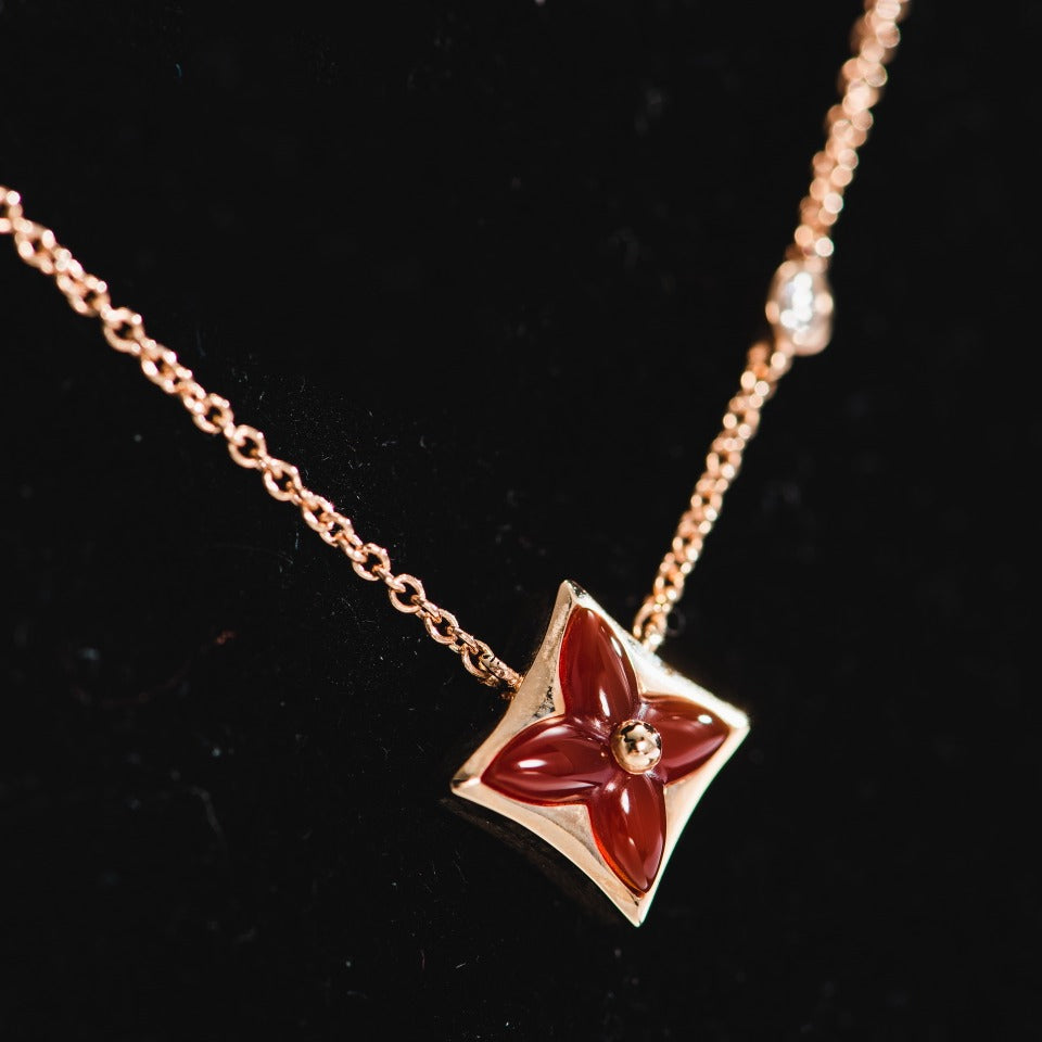 ⭐Miroze STAR NECKLACE PINK GOLD 1 DIAMOND