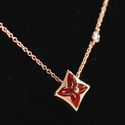 [⭐Miroze]STAR NECKLACE PINK GOLD 1 DIAMOND