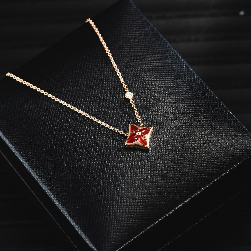 ⭐Miroze STAR NECKLACE PINK GOLD 1 DIAMOND