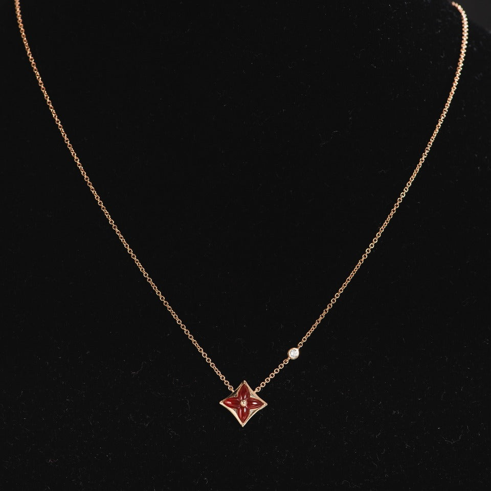 [⭐Miroze]STAR NECKLACE PINK GOLD 1 DIAMOND
