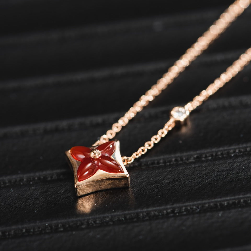 ⭐Miroze STAR NECKLACE PINK GOLD 1 DIAMOND