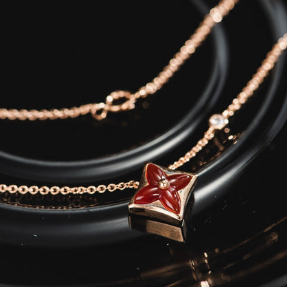 [⭐Miroze]STAR NECKLACE PINK GOLD 1 DIAMOND