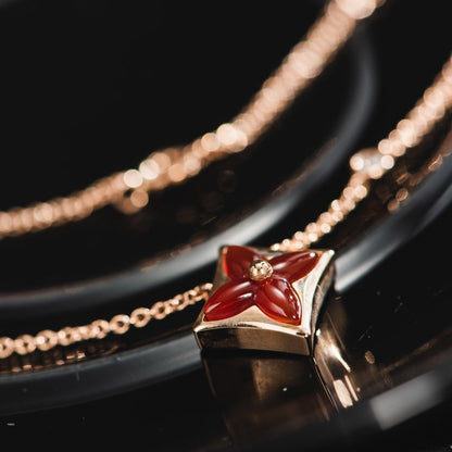 [⭐Miroze]STAR NECKLACE PINK GOLD 1 DIAMOND