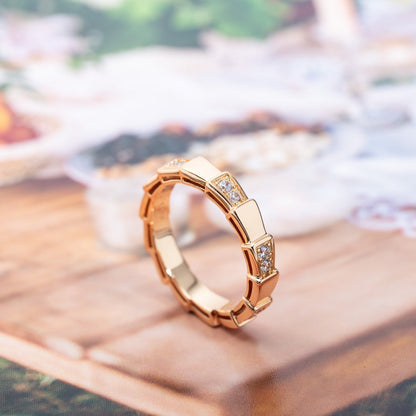 [⭐Miroze]SERPENTI RING PINK GOLD  3MM