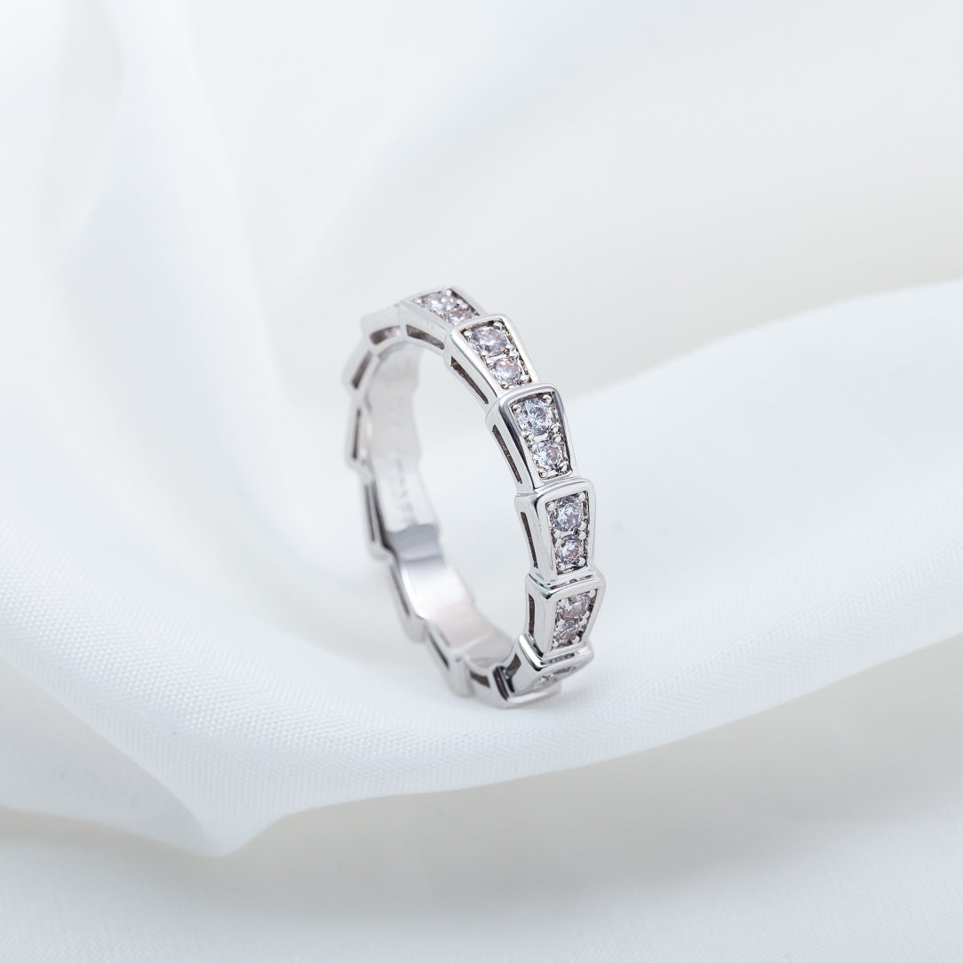 [⭐Miroze]SERPENTI RING SILVER DIAMOND PAVED 3MM