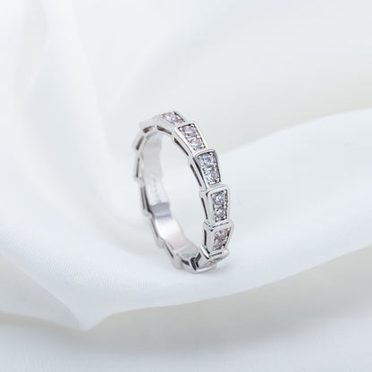 [⭐Miroze]SERPENTI RING SILVER DIAMOND PAVED 3MM