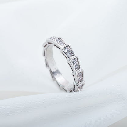 [⭐Miroze]SERPENTI RING SILVER DIAMOND PAVED 3MM