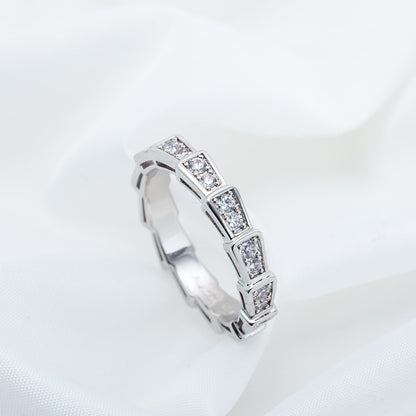 [⭐Miroze]SERPENTI RING SILVER DIAMOND PAVED 3MM