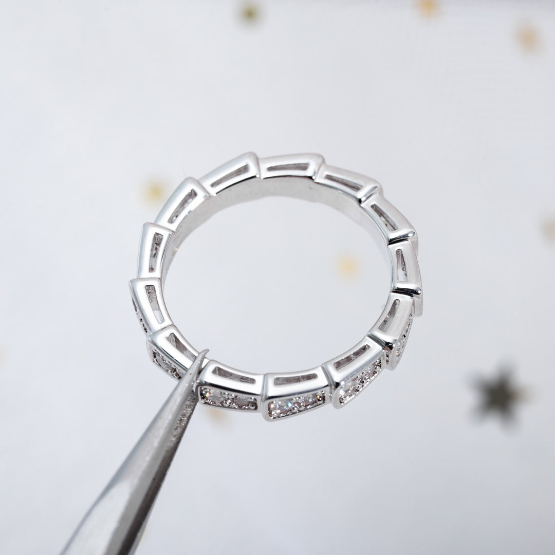 [⭐Miroze]SERPENTI RING SILVER DIAMOND PAVED 3MM
