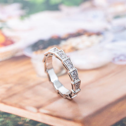 [⭐Miroze]SERPENTI RING SILVER DIAMOND PAVED 3MM