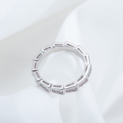 [⭐Miroze]SERPENTI RING SILVER DIAMOND PAVED 3MM
