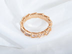 [⭐Veya]SERPENTI RING PINK GOLD DIAMOND PAVED 3MM