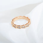 [⭐Veya]SERPENTI RING PINK GOLD DIAMOND PAVED 3MM
