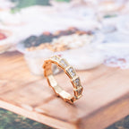 [⭐Veya]SERPENTI RING PINK GOLD DIAMOND PAVED 3MM