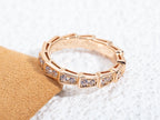 [⭐Veya]SERPENTI RING PINK GOLD DIAMOND PAVED 3MM