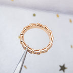 [⭐Veya]SERPENTI RING PINK GOLD DIAMOND PAVED 3MM