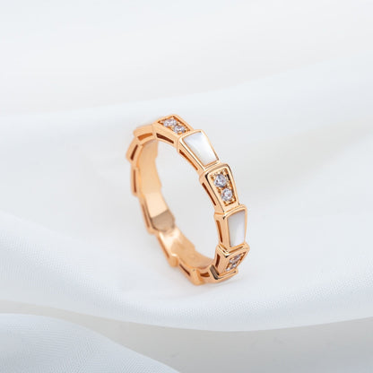 [⭐Miroze]SERPENTI RING PINK GOLD DIAMOND MOP 3MM