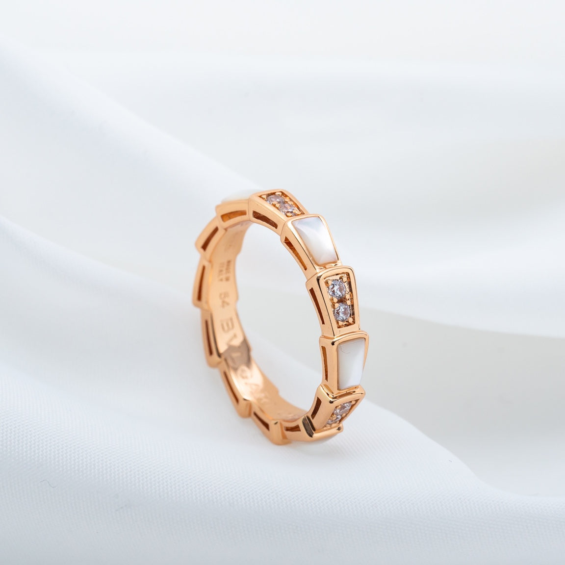 [⭐Veya]SERPENTI RING PINK GOLD DIAMOND MOP 3MM