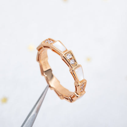 [⭐Miroze]SERPENTI RING PINK GOLD DIAMOND MOP 3MM