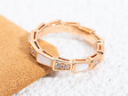 [⭐Veya]SERPENTI RING PINK GOLD DIAMOND MOP 3MM