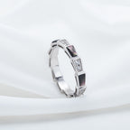 [⭐Veya]SERPENTI RING SILVER  DIAMOND BLACK MOP 3MM