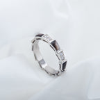 [⭐Veya]SERPENTI RING SILVER  DIAMOND BLACK MOP 3MM