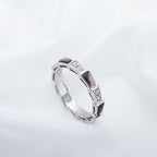 [⭐Veya]SERPENTI RING SILVER  DIAMOND BLACK MOP 3MM