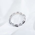 [⭐Veya]SERPENTI RING SILVER  DIAMOND BLACK MOP 3MM