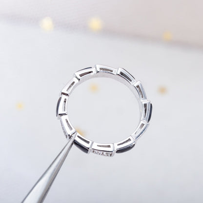 [⭐Miroze]SERPENTI RING SILVER  DIAMOND BLACK MOP 3MM