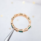 [⭐Veya]SERPENTI RING PINK GOLD MALACHITE DIAMOND 3MM