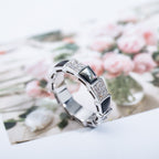 [⭐Veya]SERPENTI RING SILVER DIAMOND BLACK MOP 4MM