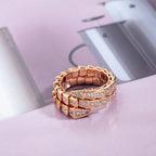 [⭐Veya]SERPENTI RING PINK GOLD DIAMOND DOUBLE ROW