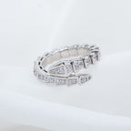 [⭐Veya]SERPENTI RING SILVER DIAMOND PAVED 4MM
