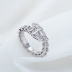 [⭐Veya]SERPENTI RING SILVER DIAMOND PAVED 4MM