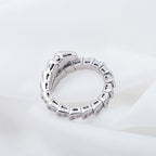 [⭐Veya]SERPENTI RING SILVER DIAMOND PAVED 4MM