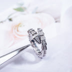 [⭐Veya]SERPENTI RING SILVER DIAMOND PAVED 4MM
