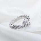 [⭐Veya]SERPENTI RING SILVER DIAMOND PAVED 4MM