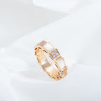 [⭐Veya]SERPENTI RING PINK GOLD MOP DIAMOND PAVED 4MM