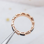 [⭐Veya]SERPENTI RING PINK GOLD BLACK MOP DIAMOND PAVED 4MM