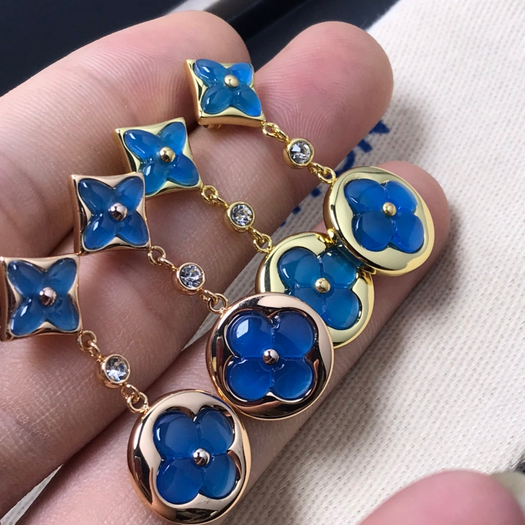 [⭐Miroze] スター＆サン アゲート ダイヤモンド イヤリング