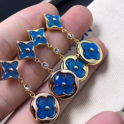 [⭐Miroze] スター＆サン アゲート ダイヤモンド イヤリング