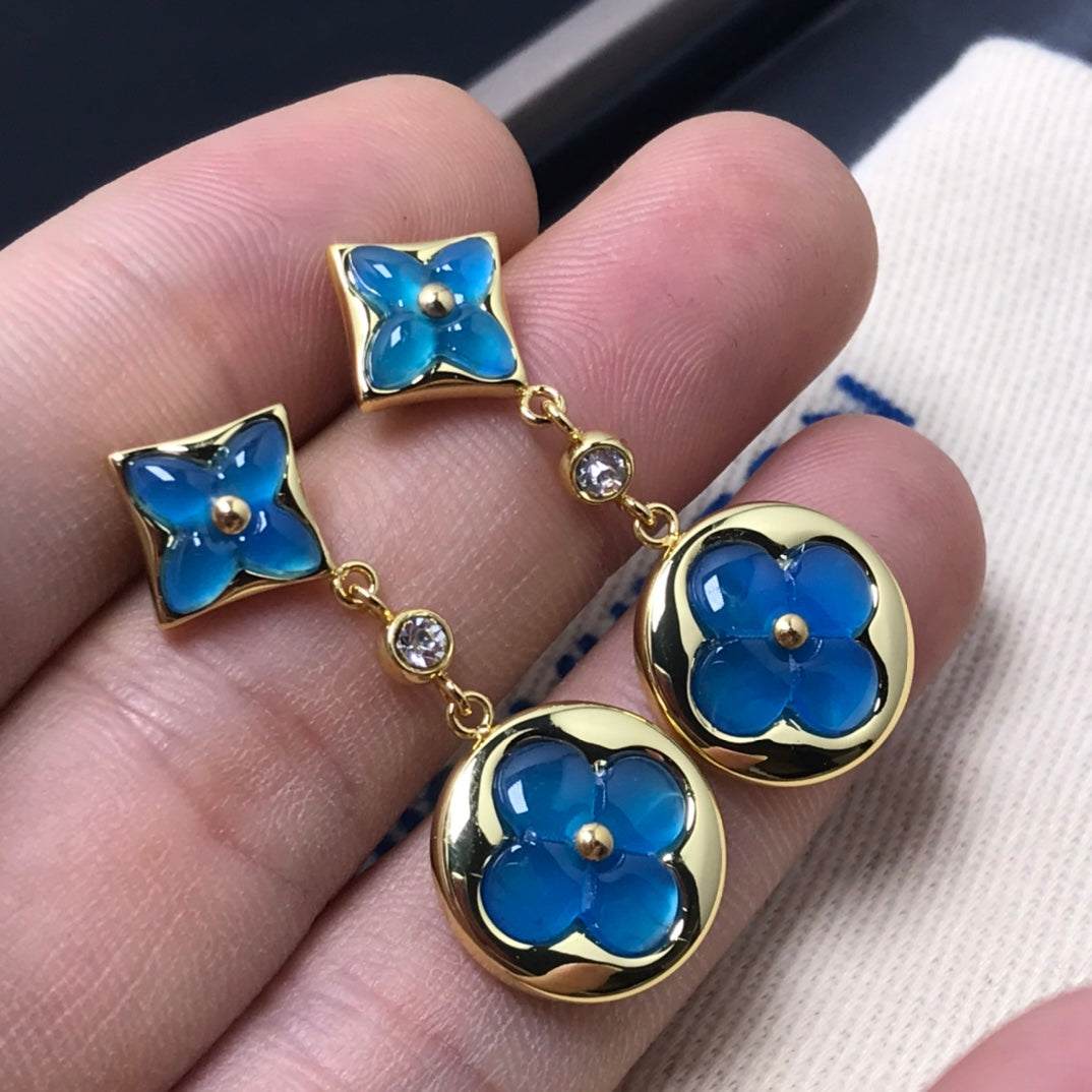 [⭐Miroze] スター＆サン アゲート ダイヤモンド イヤリング