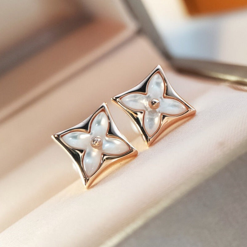 [⭐Miroze] STAR MOP PINK GOLD EARRINGS