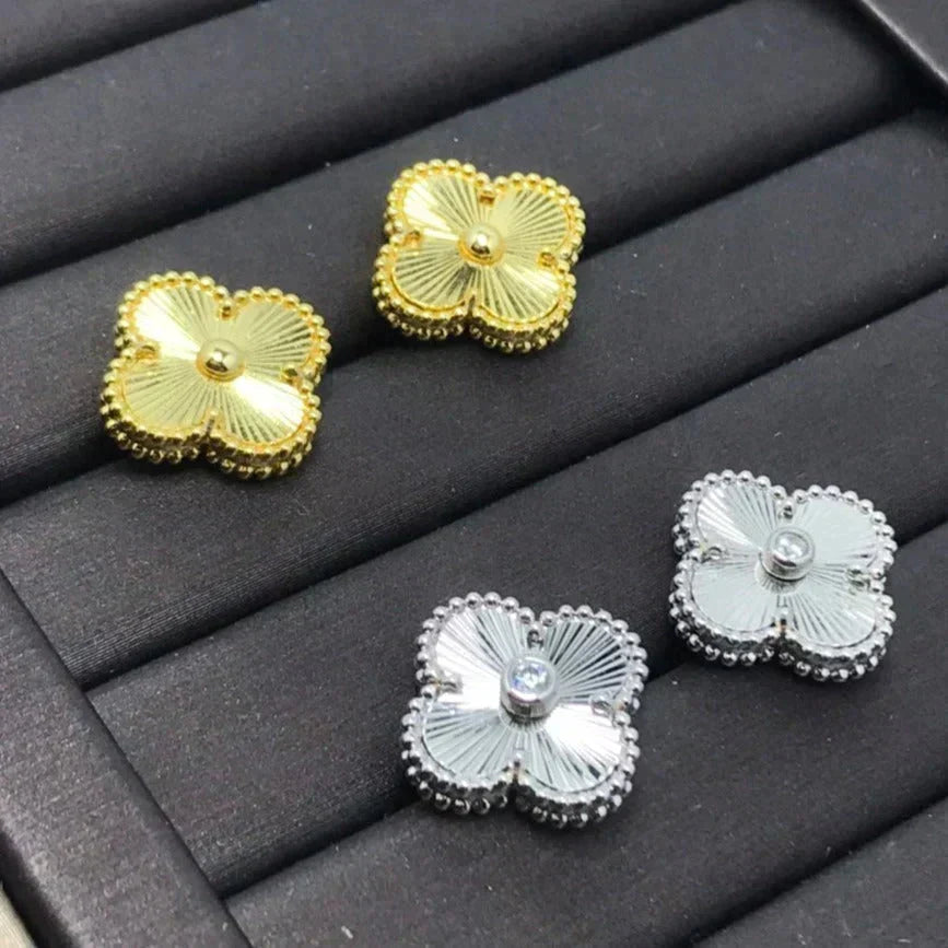 ⭐Miroze CLOVER MINI 9.5MM LASER EARRINGS