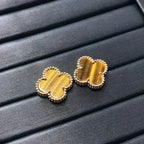 ⭐Miroze CLOVER MEDIUM 1 MOTIFS TIGER EYE EARRINGS