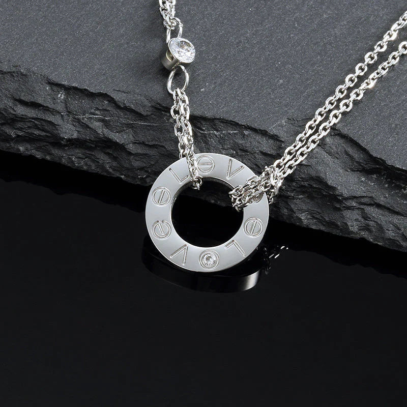 ⭐Miroze LOVE NECKLACE 16MM 2 DIAMONDS