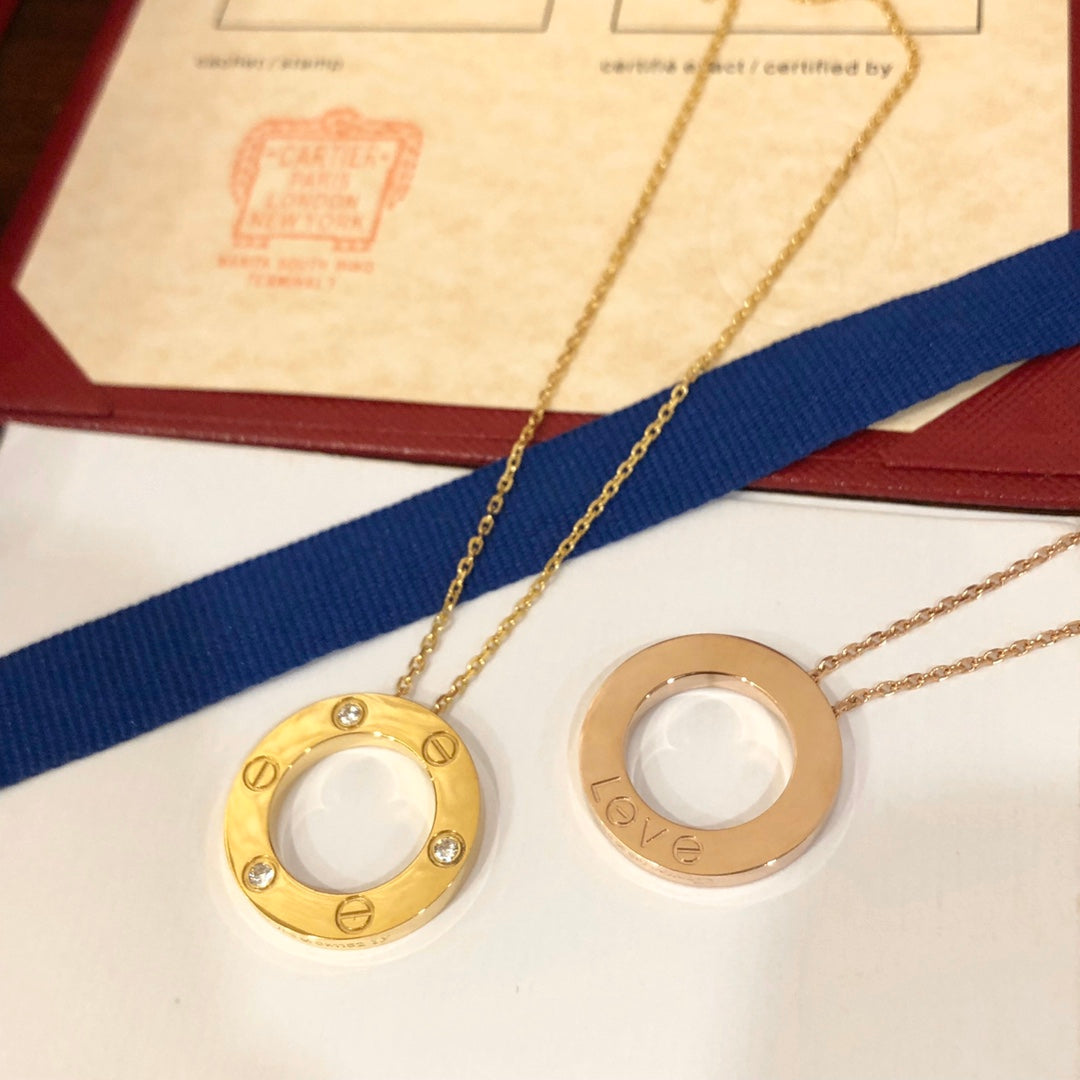 [⭐Miroze]LOVE NECKLACE 16MM 3 DIAMONDS