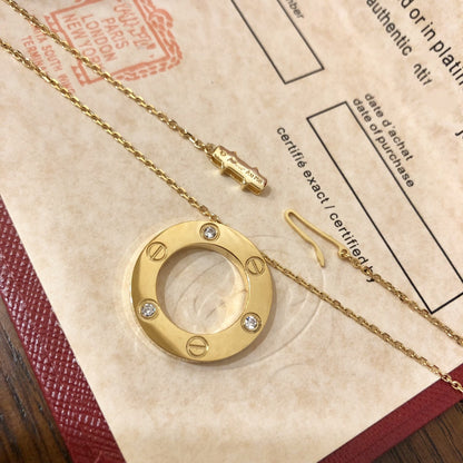 [⭐Miroze]LOVE NECKLACE 16MM 3 DIAMONDS
