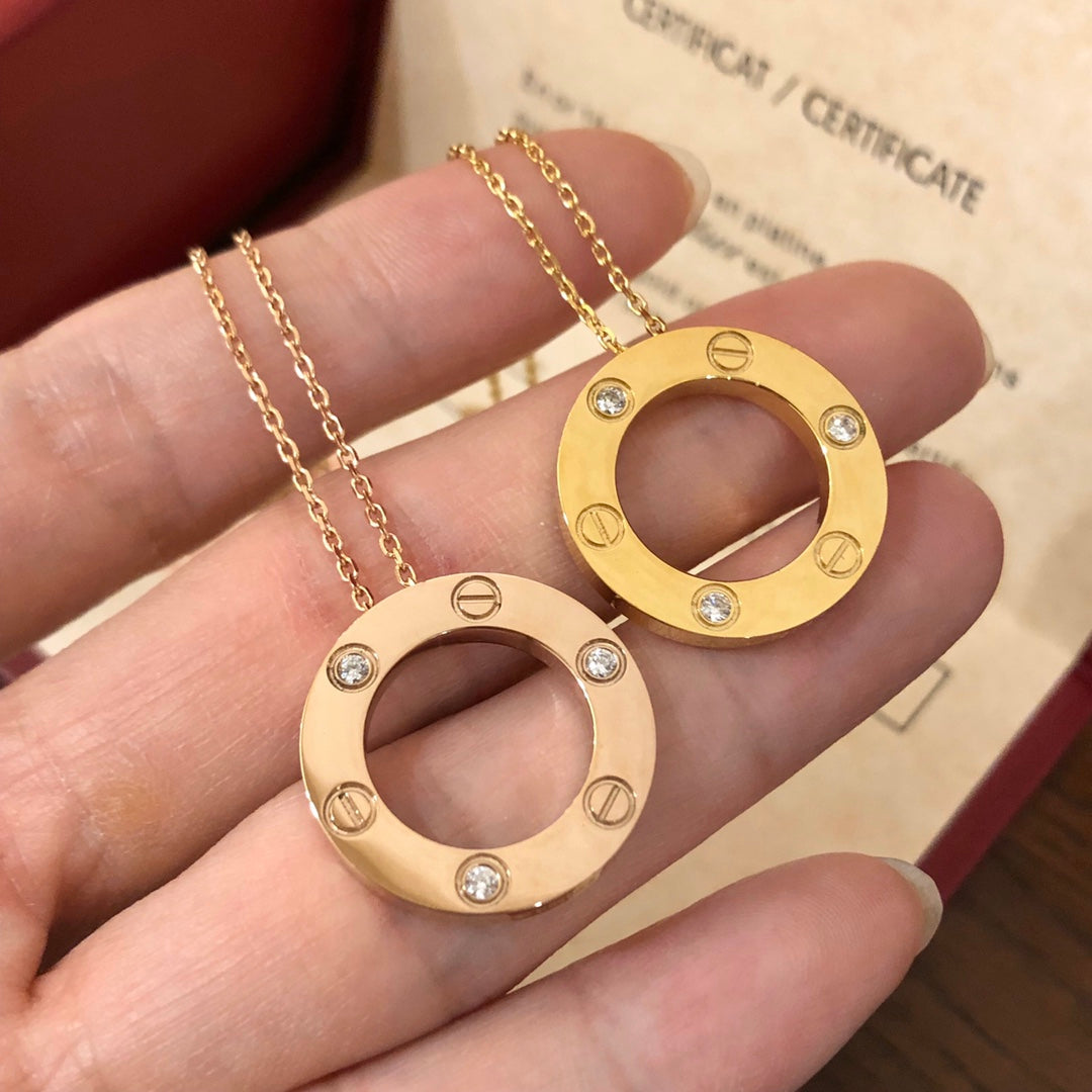⭐Miroze LOVE NECKLACE 16MM 3 DIAMONDS