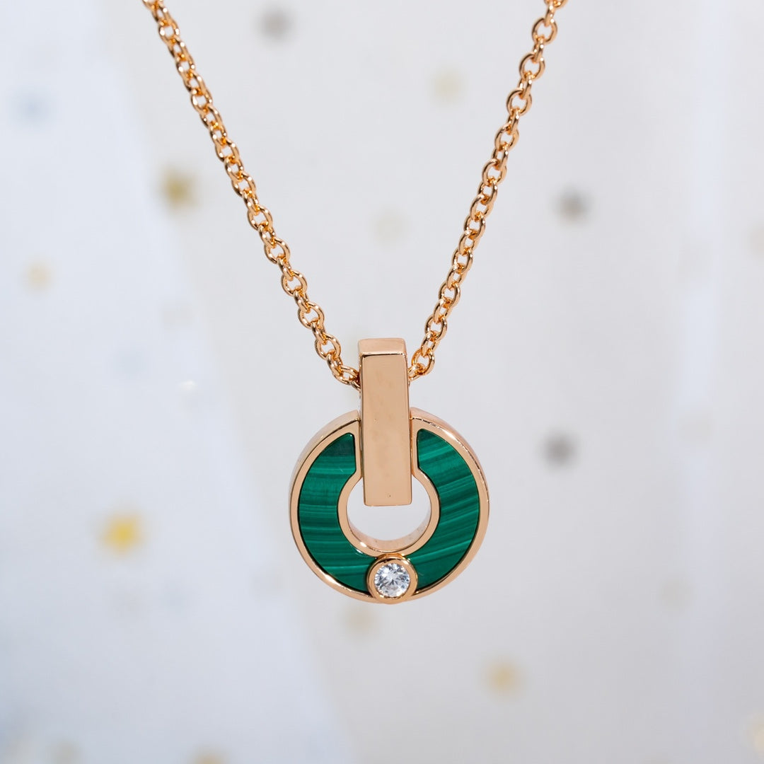 [⭐Veya]GARI NECKLACE PINK GOLD MALACHITE